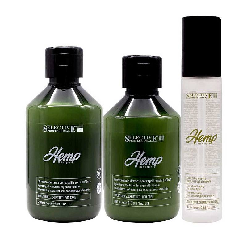 Комплект за суха и изтощена коса с конопено семе Selective Hemp