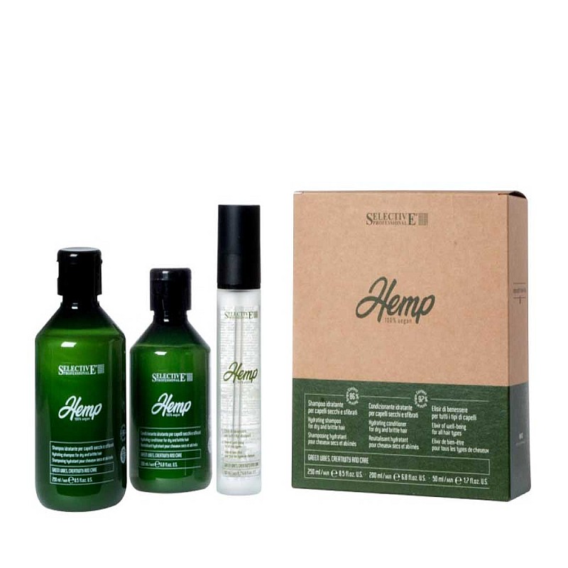 Комплект за суха и изтощена коса с конопено семе Selective Hemp