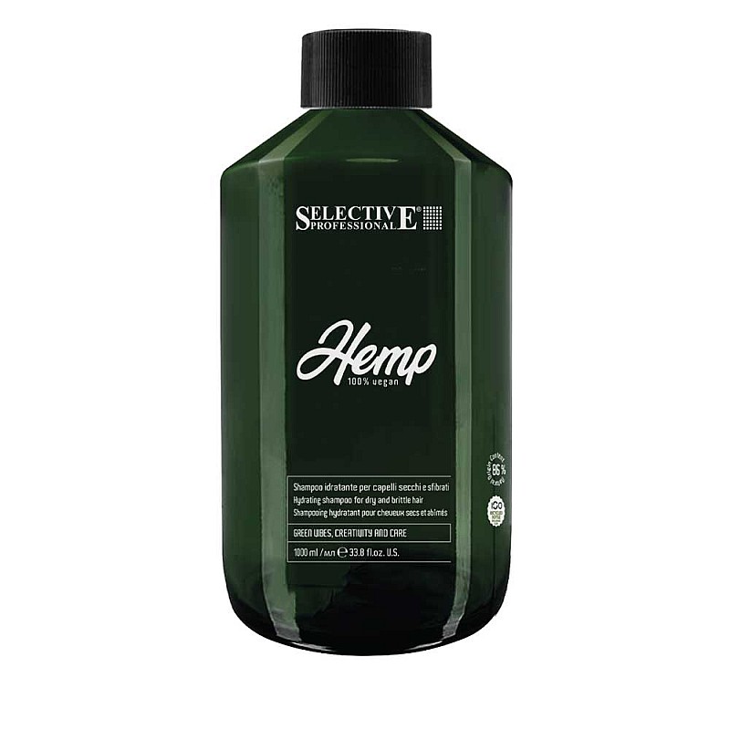 Интензивен шампоан за суха и изтощена коса с конопено семе Selective Hemp Shampoo 1000ml