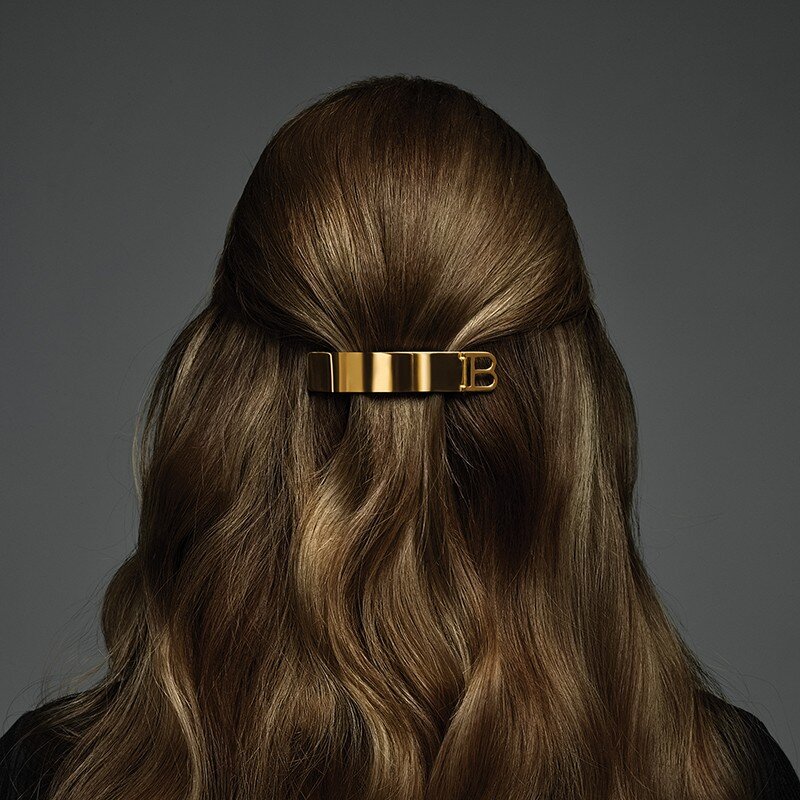 Лимитирана златна шнола с лого В Balmain Limited edition barrette pour cheveux B gold SS21