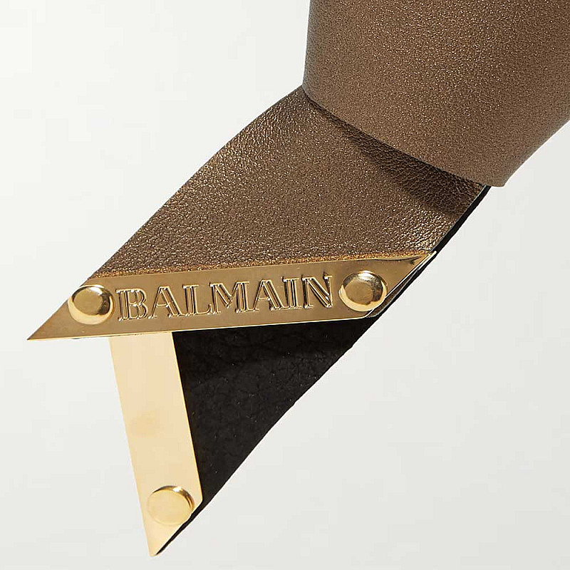  Кожена бронзова лента за глава Balmain Leather Headband Bronz