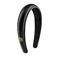 Черна диадема Balmain Puffed Headband With Gold Plated Logo