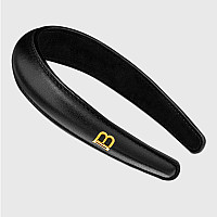 Черна диадема Balmain Puffed Headband With Gold Plated Logo