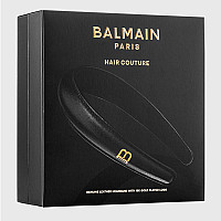 Черна диадема Balmain Puffed Headband With Gold Plated Logo