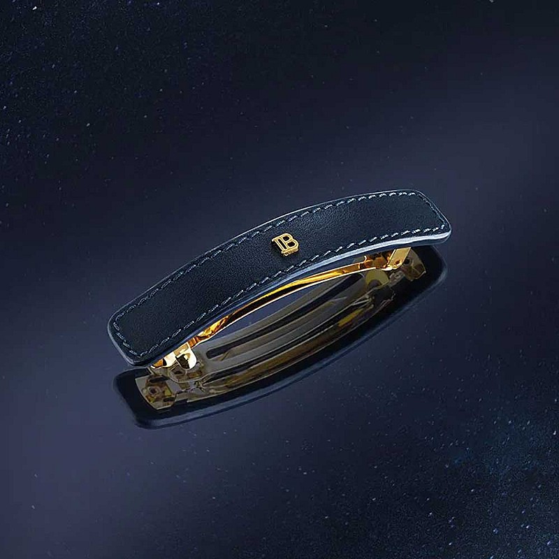 Кожена лимитирана барета Balmain Leather Barrette Cosmic Sapphire