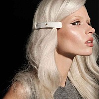 Лимитирана голяма барета от естествена кожа Balmain Le Legacy Barrette White