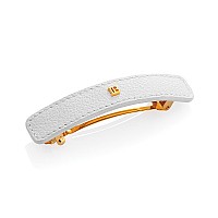 Лимитирана голяма барета от естествена кожа Balmain Le Legacy Barrette White