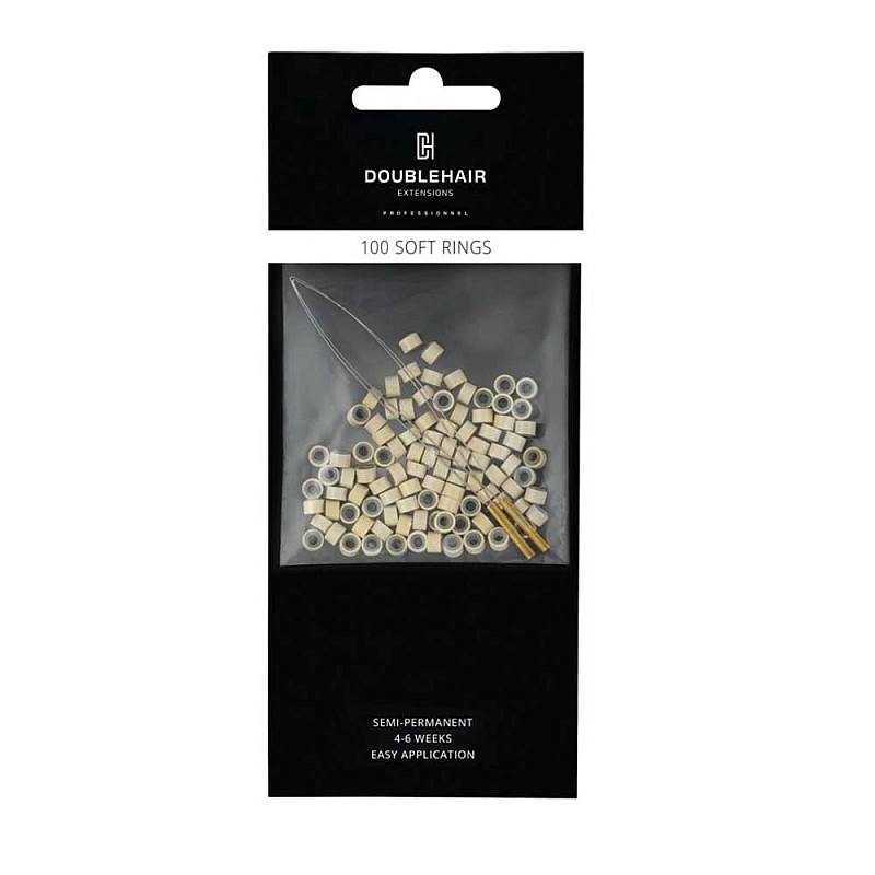 Капси за коса със силикон светло кафяви Double Hair L&V 100бр