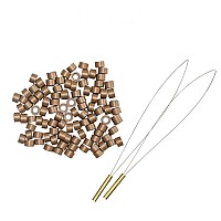 Капси за коса със силикон кафяви Double Hair L&V 100бр