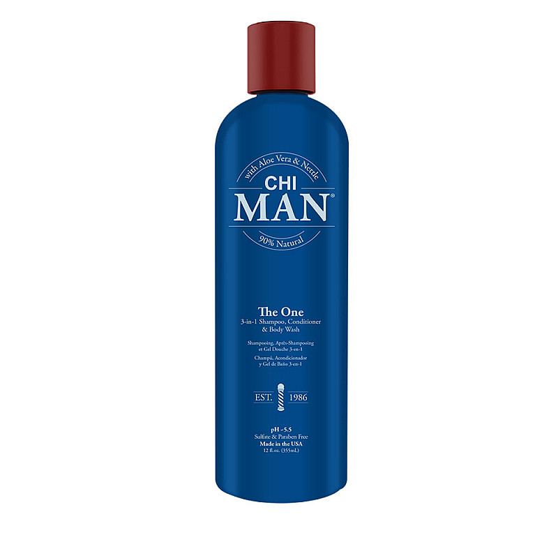 Шампоан, балсам и душ гел за мъже 3 в 1 Chi Man The One 355ml