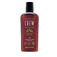 Шампоан, балсам и душ-гел с чаено дърво American Crew 3-IN-1 Tea Tree 450ml