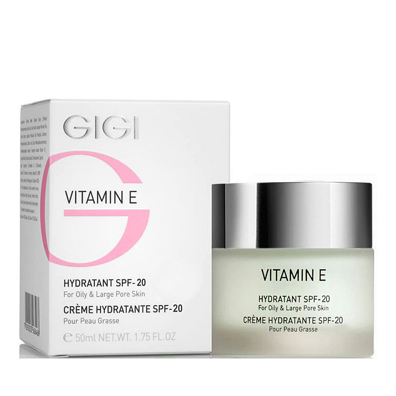 Овлажняващ крем за мазна кожа с витaмин Е SPF20 Gigi Vitamin E Hydratant Oily 50ml