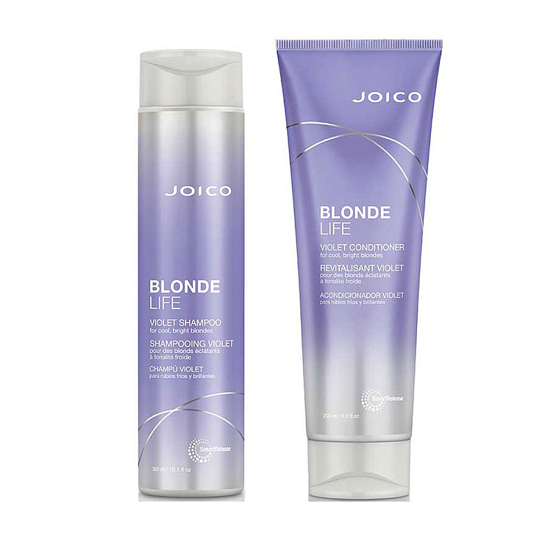 Комплект за Виолетов шампоан и Балсам за руса коса без сулфати  Joico Blonde Life Violet 