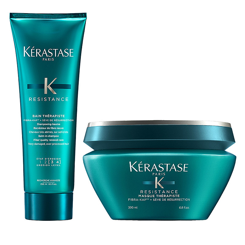 Комплект за силно изтощена коса шампоан и маска - Kerastase Resistance Therapiste