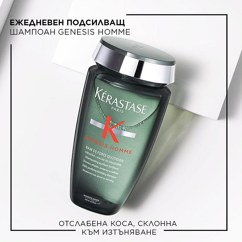 Шампоан за склонна към изтъняване коса Kerastase Genesis Homme De Force Quotidien Shampoo 250ml