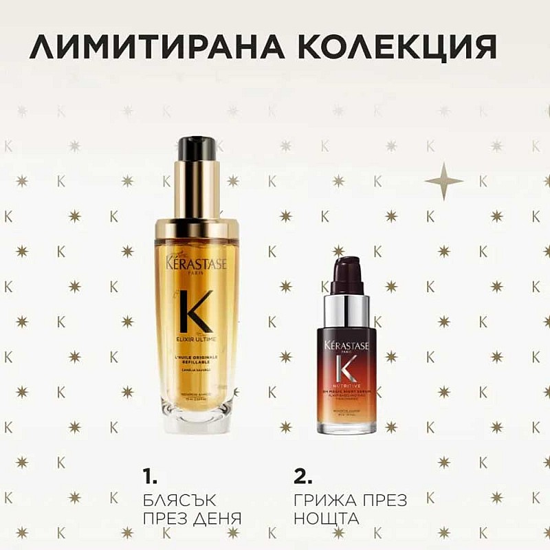 Коледен комплект за блясък и нощно подхранване Kérastase Duo Holiday
