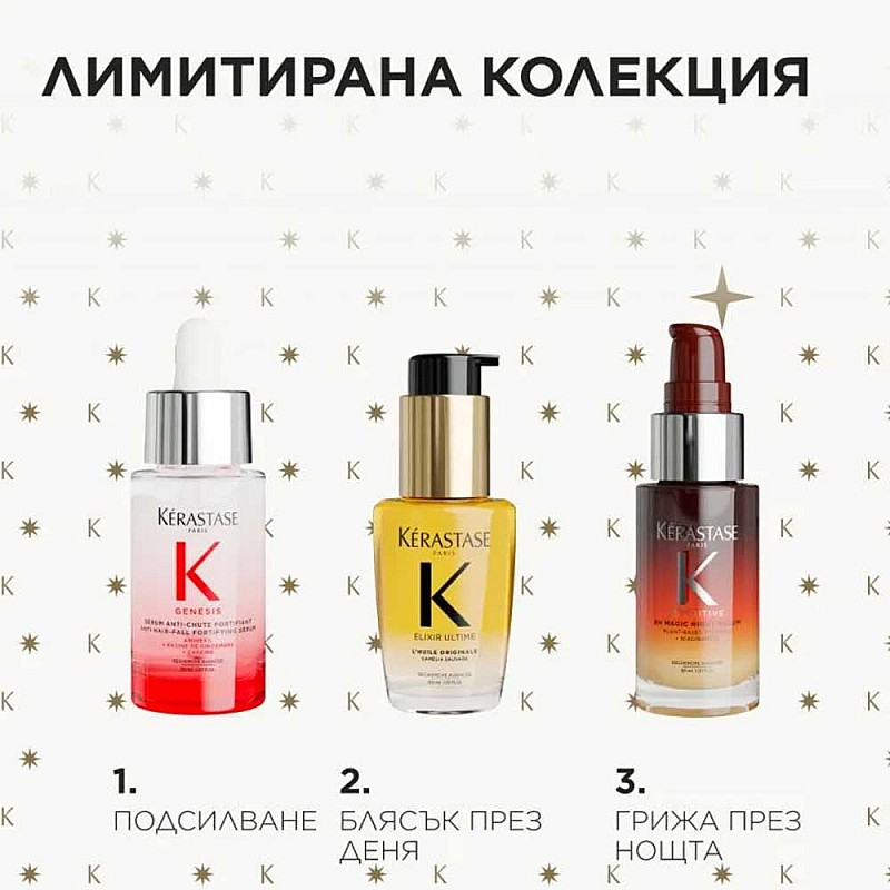 Комплект за укрепване на косата и копринен блясък Kérastase Mini Hero Trio