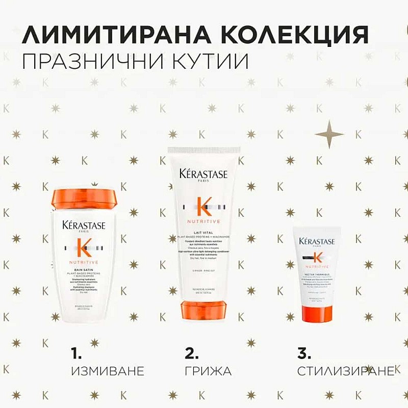 Коледен комплект за суха коса с интензивно подхранване и термозащита Kérastase Nutritive Holiday