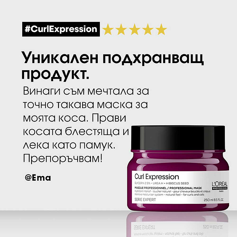 Хидратираща маска за къдрава коса Loreal Professionnel Curl Expression Intensive Moisturizer Mask 250ml