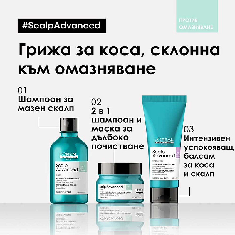 Шампоан за мазна коса Loreal Scalp Advanced Dermo Purifier for oily Scalps 300ml