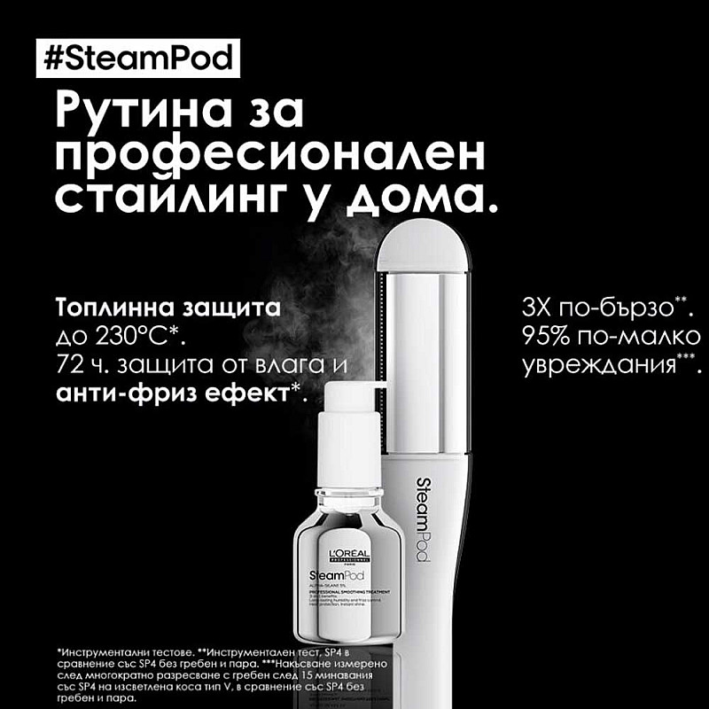 Термозащита и изглаждаща грижа Loreal Steam Pod Professional Smoothing Treatment 50ml