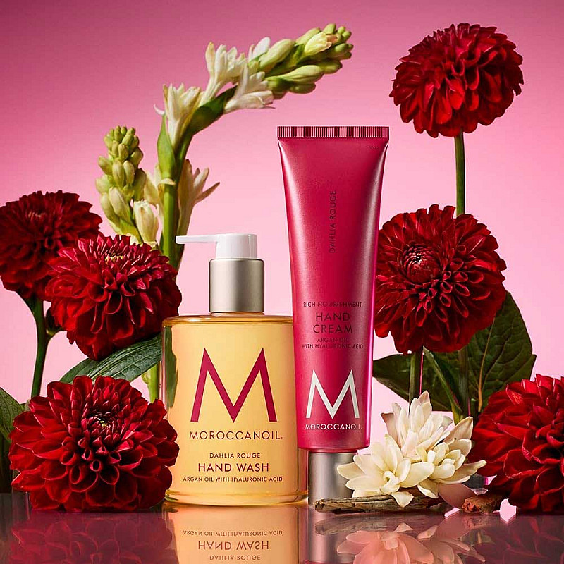 Лимитиран комплект грижа за ръце Moroccanoil Hand Care Dahlia Rouge