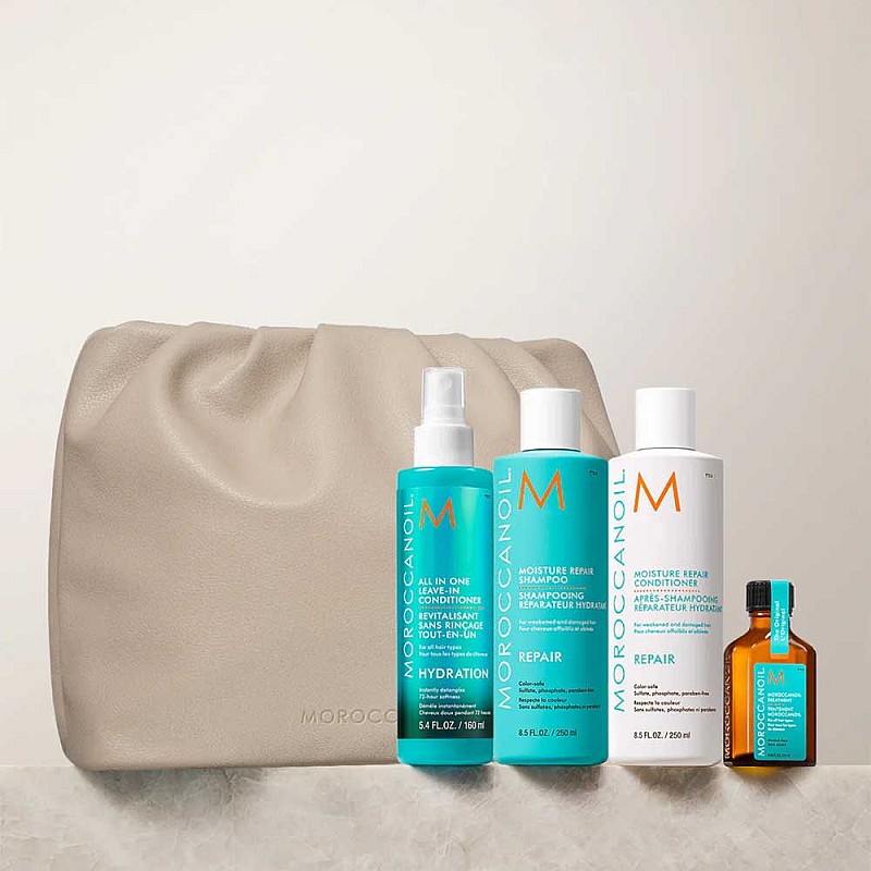 Лимитиран комплект за възстановяване на изтощена коса Moroccanoil Holiday Repair Hair Set