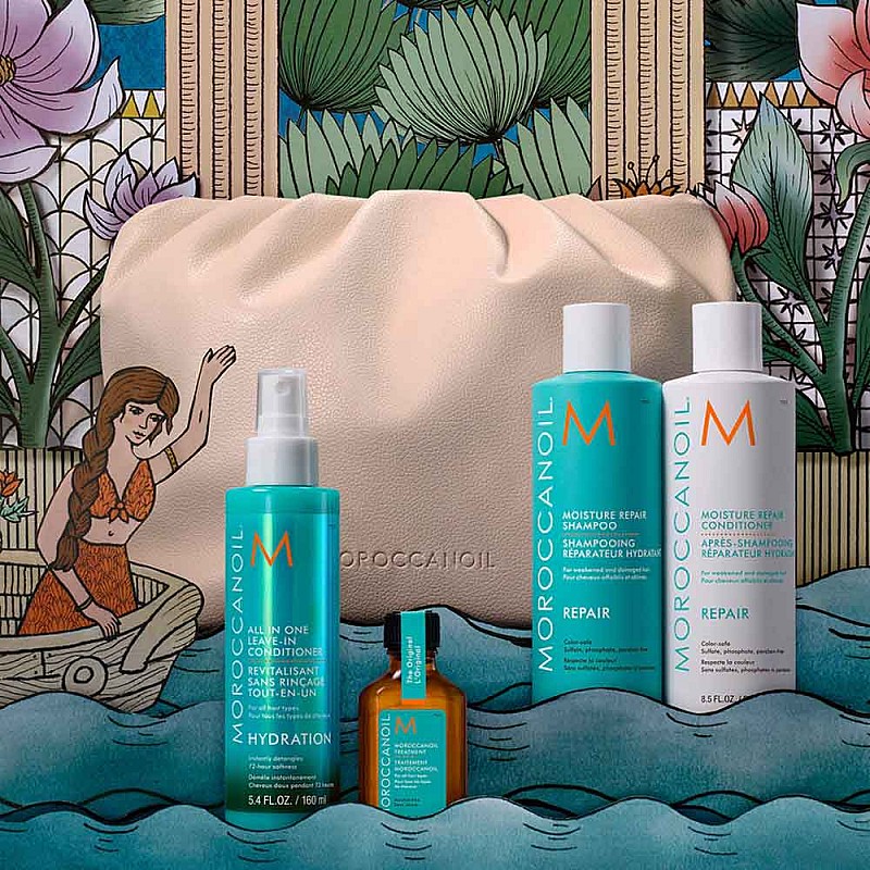 Лимитиран комплект за възстановяване на изтощена коса Moroccanoil Holiday Repair Hair Set