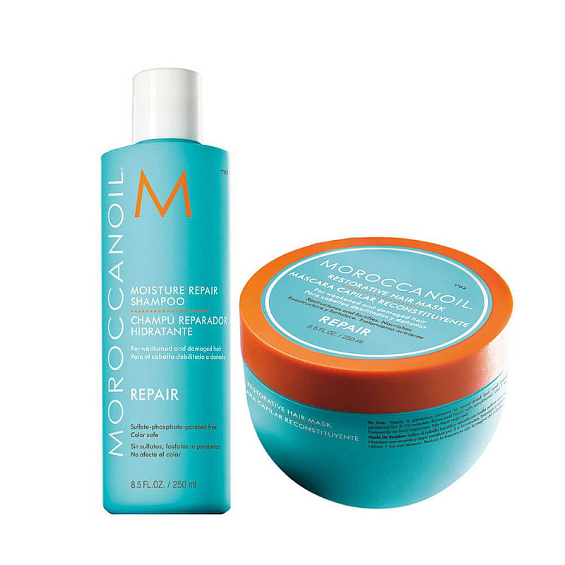 Комплект шампоан и маска за изтощена коса Moroccanoil Repair Set