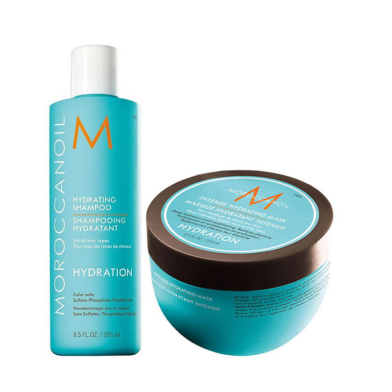 Хидратиращ комплект шампоан и маска за плътна коса Moroccanoil Hydrating Set