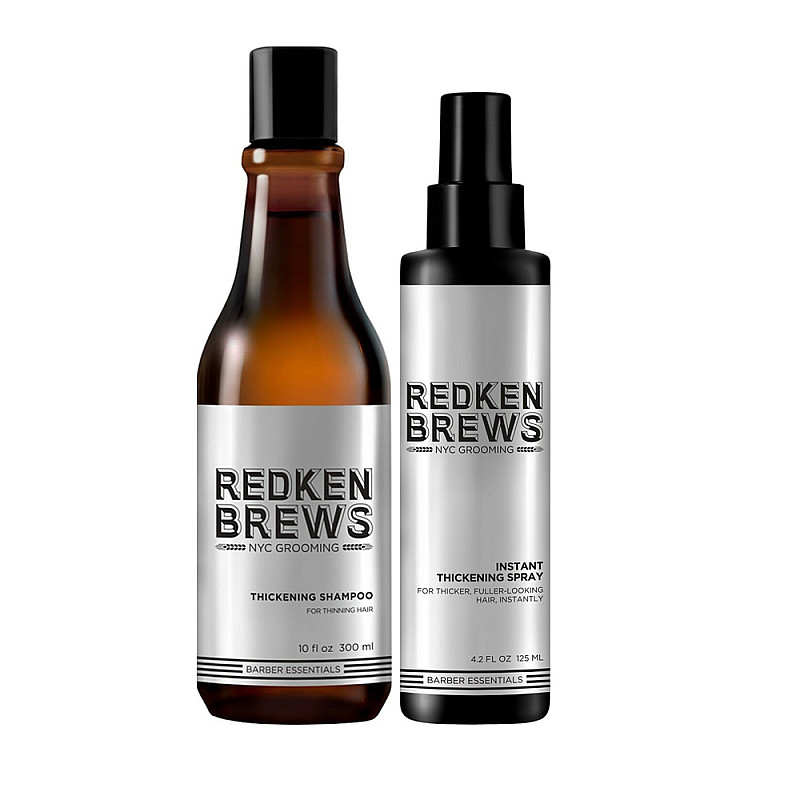 Комплект Шампоан и Спрей за моментална плътост на косата Redken Brews Thickening