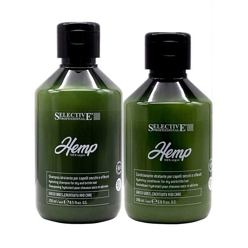 Комплект за суха и изтощена коса с конопено семе Selective Hemp