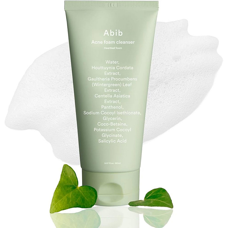 Почистваща пяна за мазна и акнетична кожа Abib Acne Foam Cleanser Heartleaf Foam 150ml