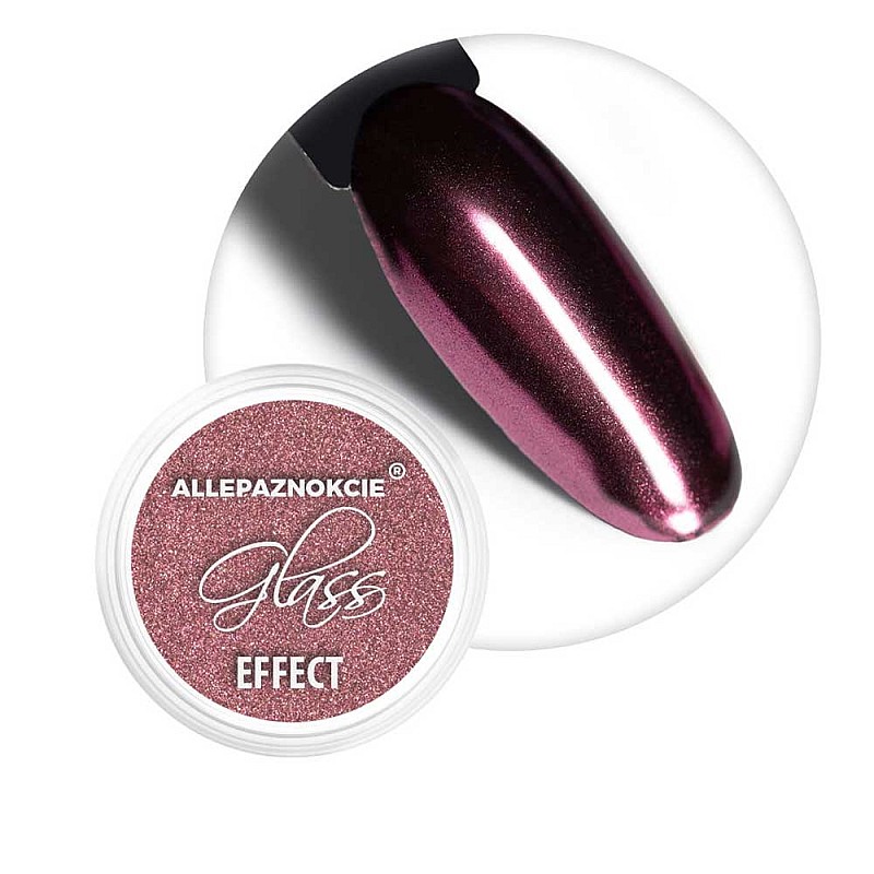 Пудра за нокти с огледален ефект AlleLac Glass Effect Deep Pink N4