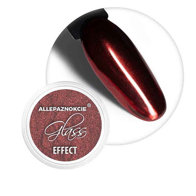 Пудра за нокти с огледален ефект AlleLac Glass Effect Red N3