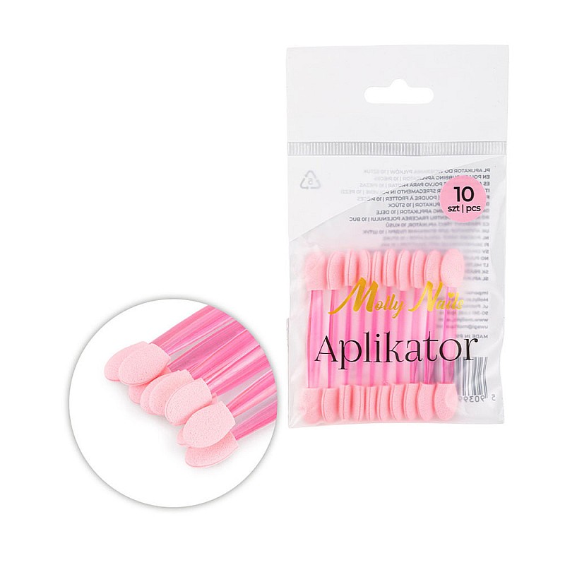 Апликатор за пудра Molly Nails розов 10 бр.