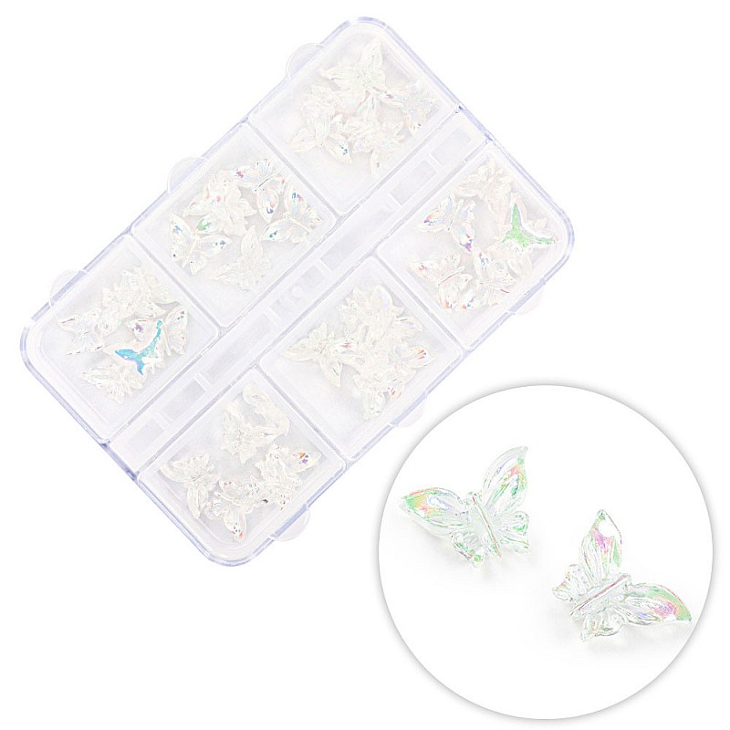 Кутия с 3D декорации пеперуди Molly Nails 36 броя