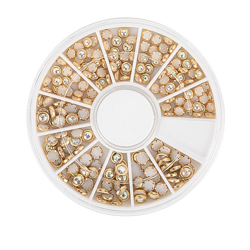 3D бижу за нокти златни перли Molly Nails