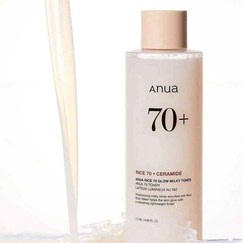 Подхранващ и озаряващ млечен тонер Anua Rice 70 Glow Milky Toner 250ml