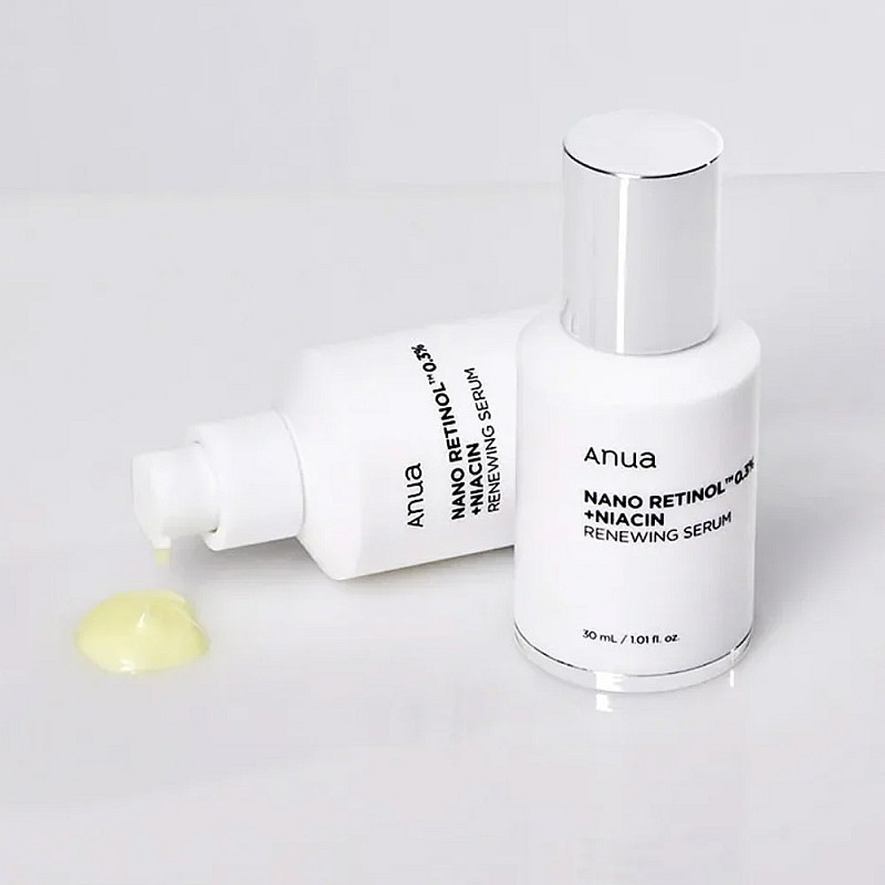 Обновяващ нощен серум за лице с ниацин и ретинол Anua Nano Retinol 0.3% + Niacin Renewing Serum 30ml