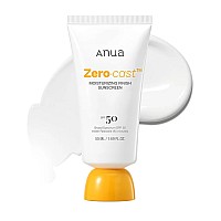 Слънцезащитен крем без бял филм за хидратирана и сияйна кожа ANUA Zero Cast SPF50+ Sunscreen 50ml