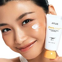 Слънцезащитен крем без бял филм за хидратирана и сияйна кожа ANUA Zero Cast SPF50+ Sunscreen 50ml