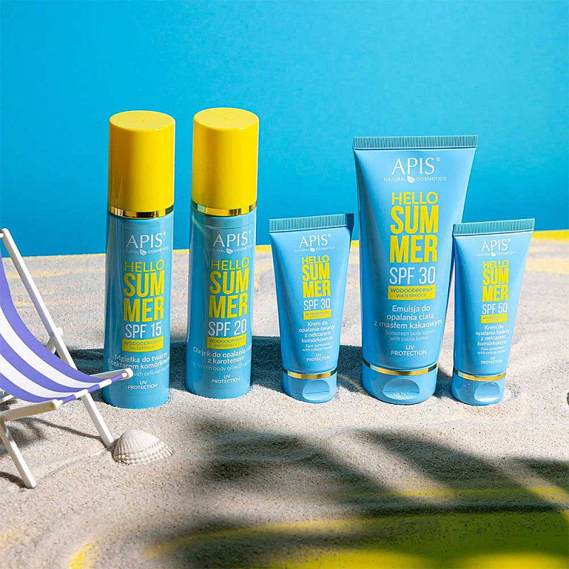 Слънцезащитен крем за лице с клетъчен нектар SPF30 Apis Hello Summer Face Sunscreen with Cellula Nectar 50ml