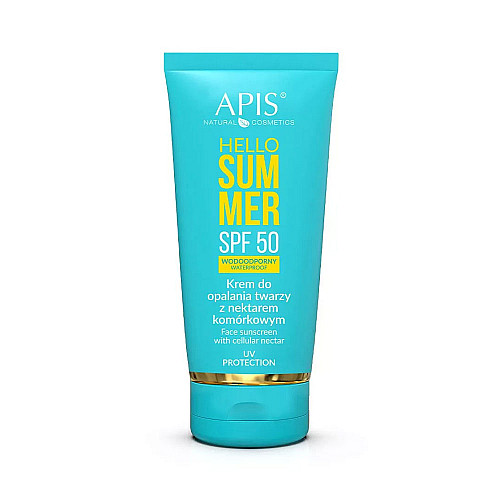 Слънцезащитен крем за лице с клетъчен нектар SPF50 Apis Hello Summer Face Sunscreen with Cellula Nectar 50ml