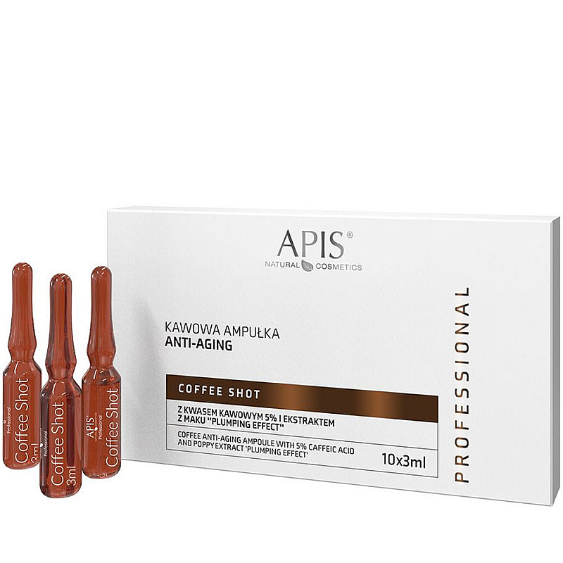 Интензивни Анти Ейдж ампули с кафе и маково семе Apis Anti Aging Coffee Shot 10x3.5ml