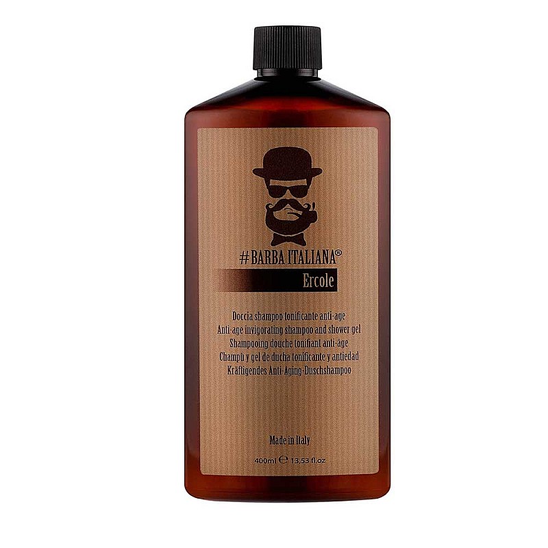 Тонизиращ шампоан с анти-ейдж действие за коса и тяло Barba Italiana Ercole Shampoo And Shower Gel 400ml