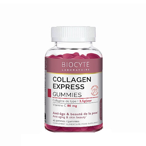 Колагенови желирани бонбони без захар за стегната и гладка кожа BIOCYTE Collagen Express Gummies 45бр