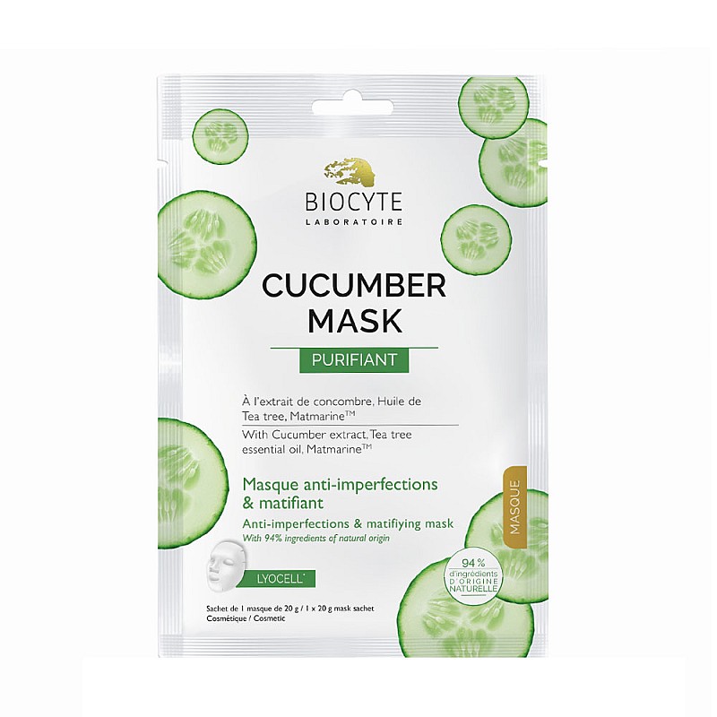 Матираща маска за лице с краставица и Matmarine™ BIOCYTE Cucumber Mask 20g