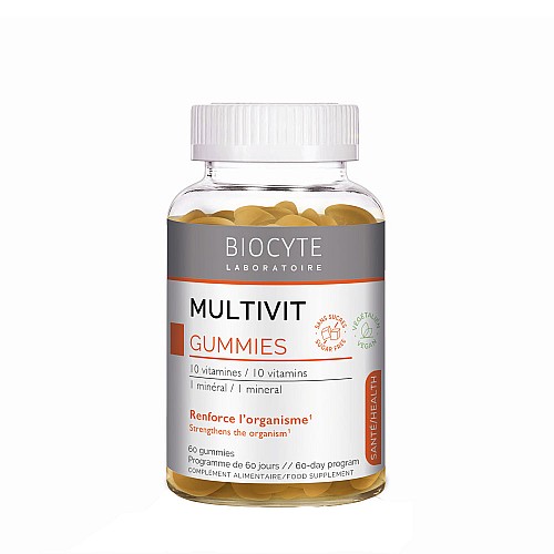 Желирани мултивитамини с витамини C, D, B-комплекс и цинк BIOCYTE Multivit Gummies 60 бр.