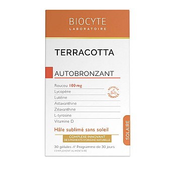 Хранителна добавка за перфектен тен с натурални каротеноиди и витамин D BIOCYTE Terracotta Autobronzant 30бр
